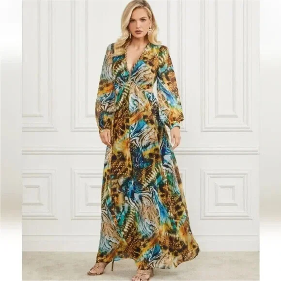 Multicolor Maxi Dress - Size XS (38) - Picture 1 of 7